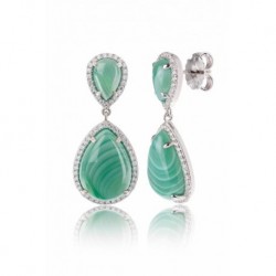 2 LAGRIMAS(PIEDRA NAT. AGATA VERDE LACE)